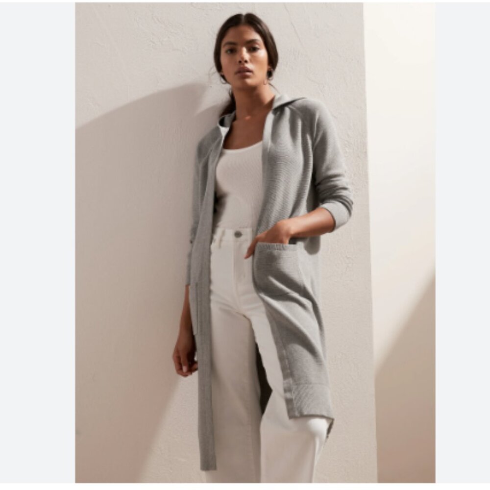 Banana Republic UV RESISTANT LONG CARDIGAN SWEATER  | Grey  - Size M